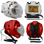 Шлем с прозрачной маской для единоборств Рэй Спорт Ш33LИКШ на шнуровке